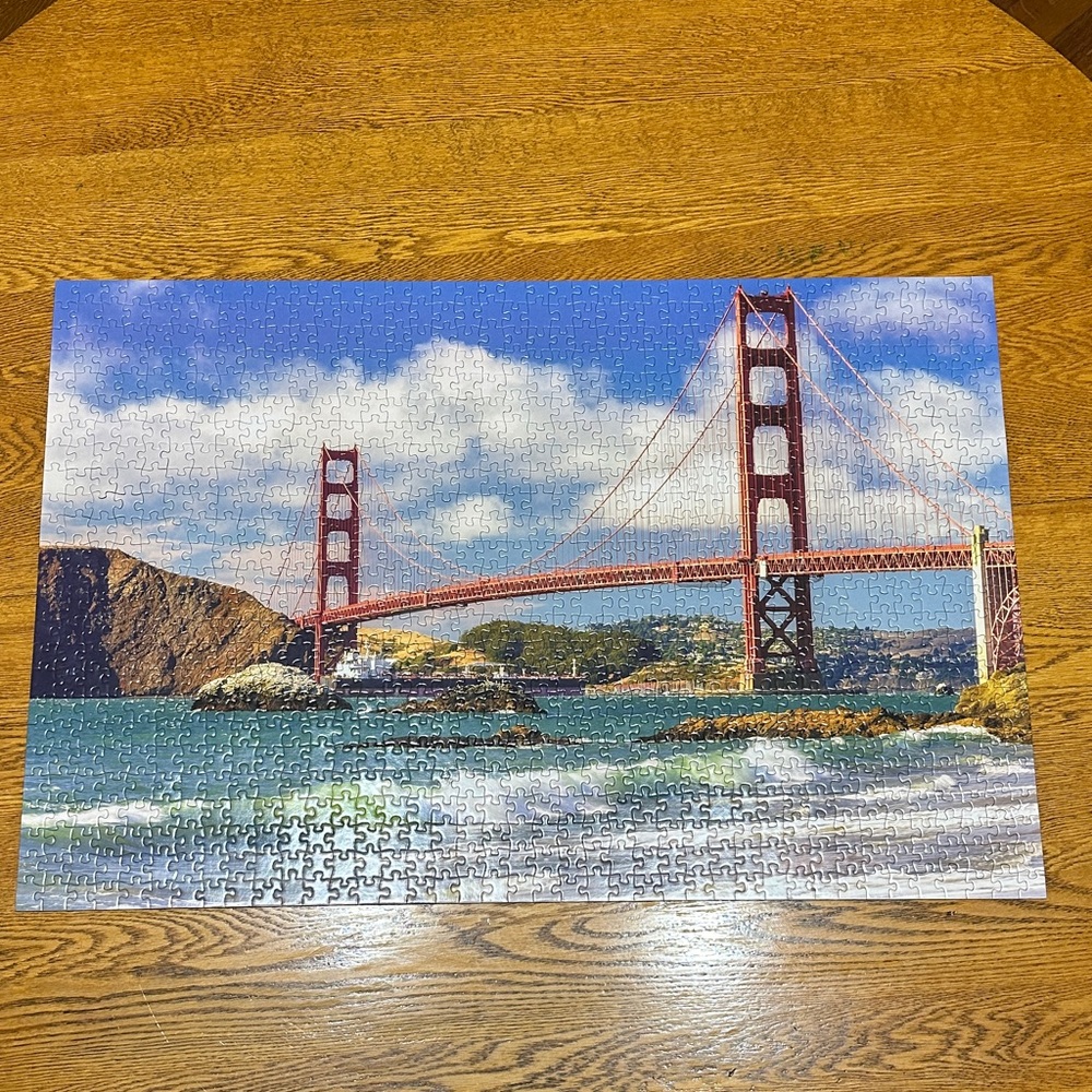 Golden Gate Bridge Puzzle - Red and Blue